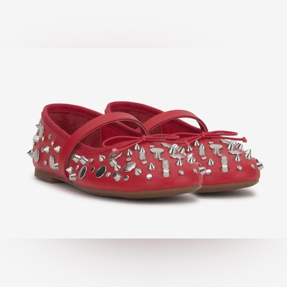 Jessica Simpson red Azalina Studded Mary Jane Ballet Flats size 11 brand‎ new - Picture 6 of 12